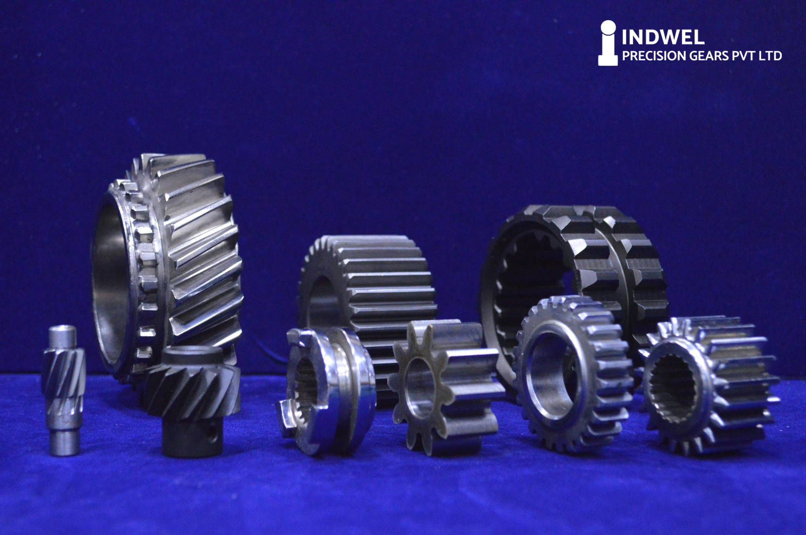 Industrial manufacturing facility with precision gears and CNC machinery